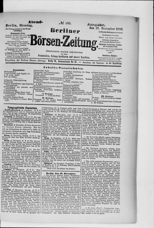 Berliner Börsen-Zeitung vom 18.12.1888