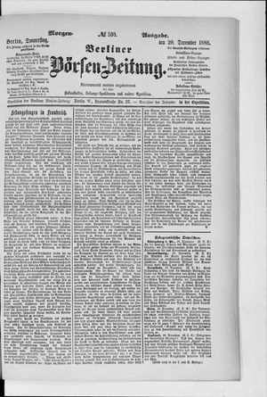 Berliner Börsen-Zeitung vom 20.12.1888