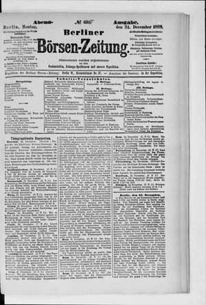 Berliner Börsen-Zeitung vom 24.12.1888