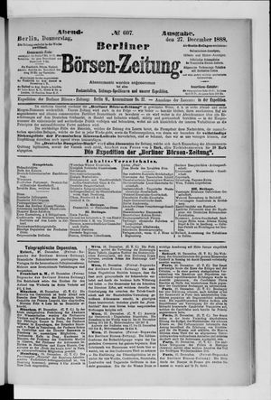 Berliner Börsen-Zeitung vom 27.12.1888