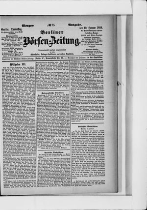 Berliner Börsen-Zeitung vom 10.01.1889