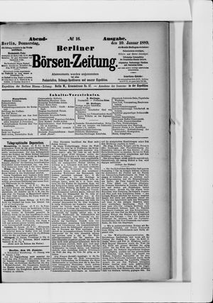 Berliner Börsen-Zeitung vom 10.01.1889