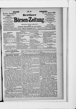 Berliner Börsen-Zeitung vom 12.01.1889
