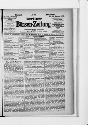 Berliner Börsen-Zeitung vom 15.01.1889