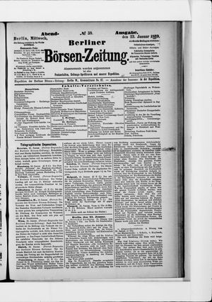 Berliner Börsen-Zeitung vom 23.01.1889