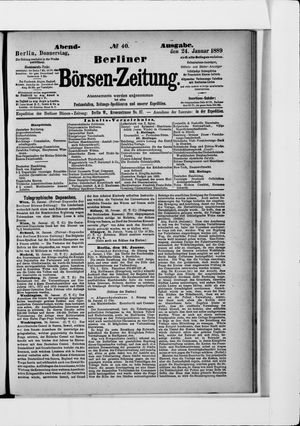 Berliner Börsen-Zeitung on Jan 24, 1889