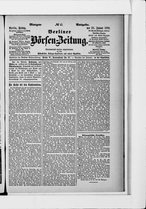 Berliner Börsen-Zeitung vom 25.01.1889