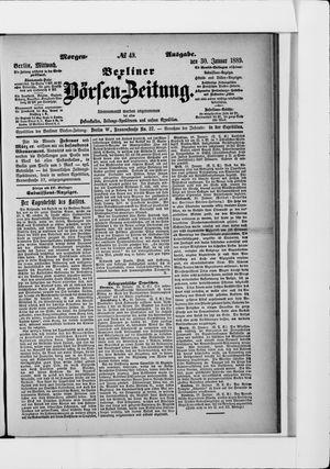 Berliner Börsen-Zeitung vom 30.01.1889