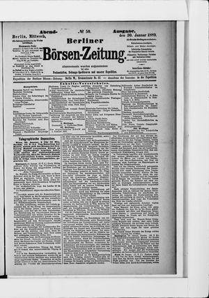 Berliner Börsen-Zeitung vom 30.01.1889