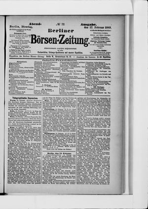 Berliner Börsen-Zeitung vom 12.02.1889