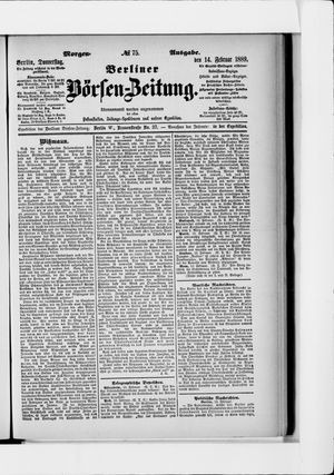 Berliner Börsen-Zeitung on Feb 14, 1889