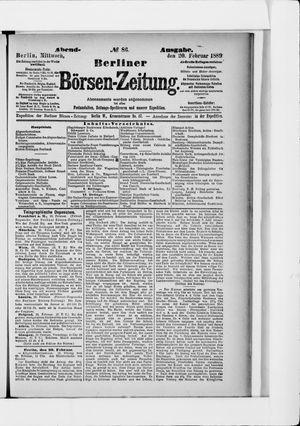Berliner Börsen-Zeitung on Feb 20, 1889