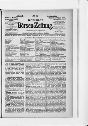 Berliner Börsen-Zeitung vom 25.02.1889