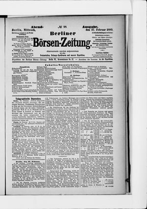 Berliner Börsen-Zeitung on Feb 27, 1889