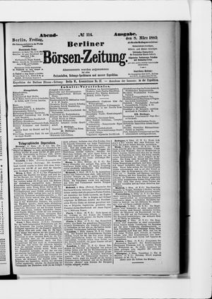 Berliner Börsen-Zeitung vom 08.03.1889