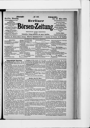 Berliner Börsen-Zeitung vom 19.03.1889