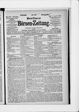 Berliner Börsen-Zeitung vom 02.04.1889