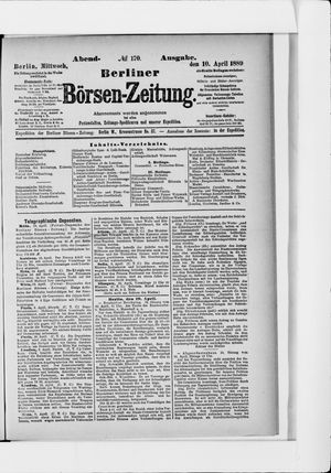 Berliner Börsen-Zeitung on Apr 10, 1889