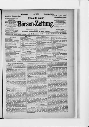 Berliner Börsen-Zeitung vom 11.04.1889