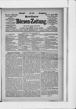 Berliner Börsen-Zeitung vom 17.04.1889