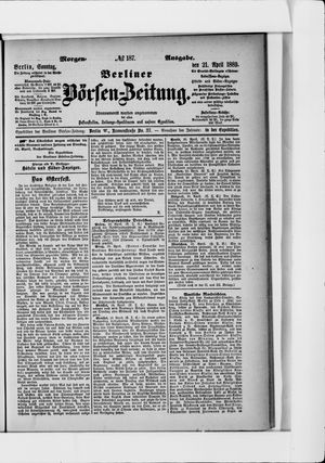 Berliner Börsen-Zeitung vom 21.04.1889