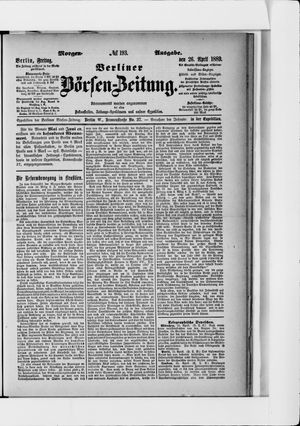 Berliner Börsen-Zeitung vom 26.04.1889