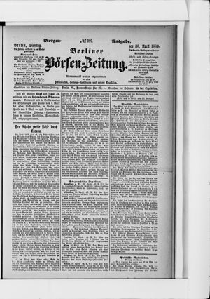 Berliner Börsen-Zeitung on Apr 30, 1889