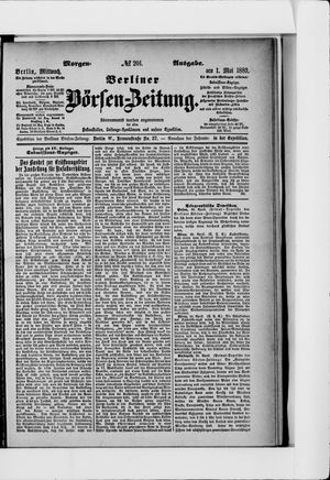 Berliner Börsen-Zeitung on May 1, 1889