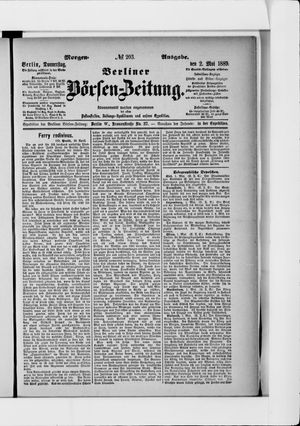Berliner Börsen-Zeitung vom 02.05.1889