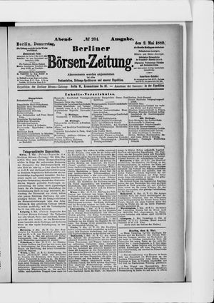 Berliner Börsen-Zeitung vom 02.05.1889