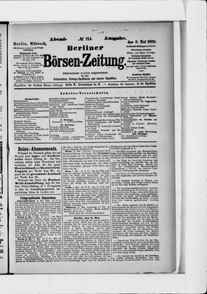 Berliner Börsen-Zeitung vom 08.05.1889