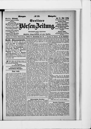 Berliner Börsen-Zeitung vom 15.05.1889