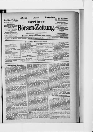 Berliner Börsen-Zeitung on May 17, 1889