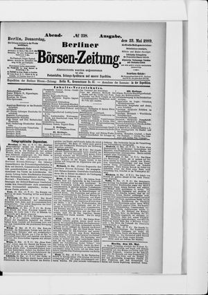 Berliner Börsen-Zeitung on May 23, 1889