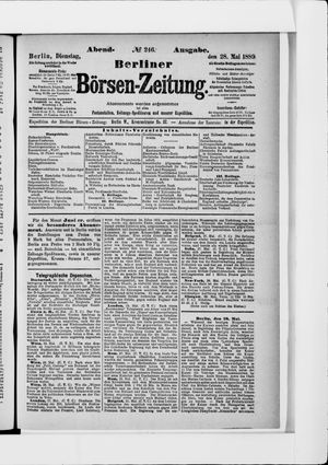 Berliner Börsen-Zeitung on May 28, 1889