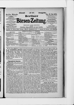 Berliner Börsen-Zeitung vom 29.05.1889