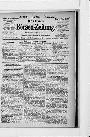 Berliner Börsen-Zeitung vom 01.06.1889