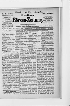 Berliner Börsen-Zeitung vom 07.06.1889