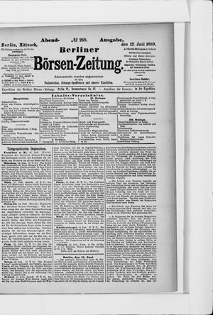 Berliner Börsen-Zeitung vom 12.06.1889