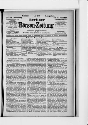 Berliner Börsen-Zeitung on Jun 13, 1889