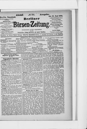 Berliner Börsen-Zeitung on Jun 15, 1889