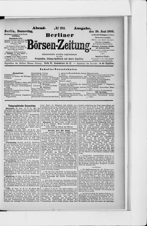 Berliner Börsen-Zeitung vom 20.06.1889