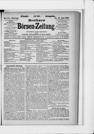Berliner Börsen-Zeitung vom 25.06.1889