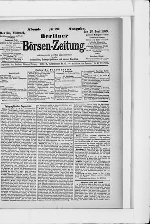 Berliner Börsen-Zeitung on Jun 26, 1889