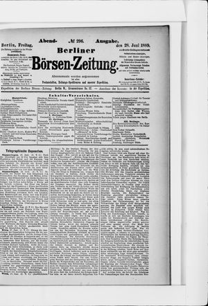 Berliner Börsen-Zeitung on Jun 28, 1889