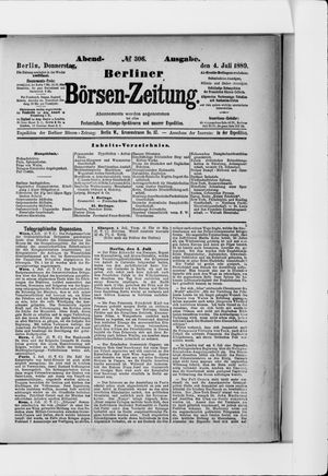 Berliner Börsen-Zeitung vom 04.07.1889