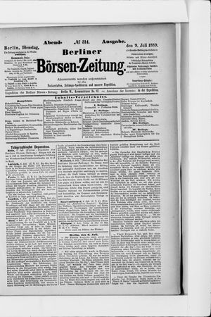 Berliner Börsen-Zeitung vom 09.07.1889