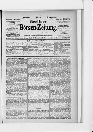 Berliner Börsen-Zeitung vom 10.07.1889