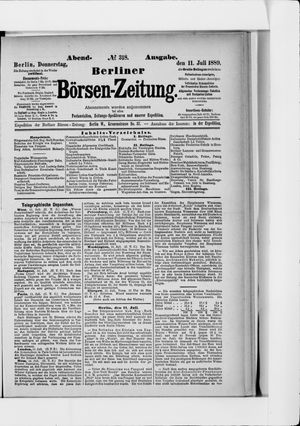 Berliner Börsen-Zeitung vom 11.07.1889