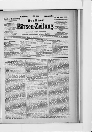 Berliner Börsen-Zeitung vom 18.07.1889
